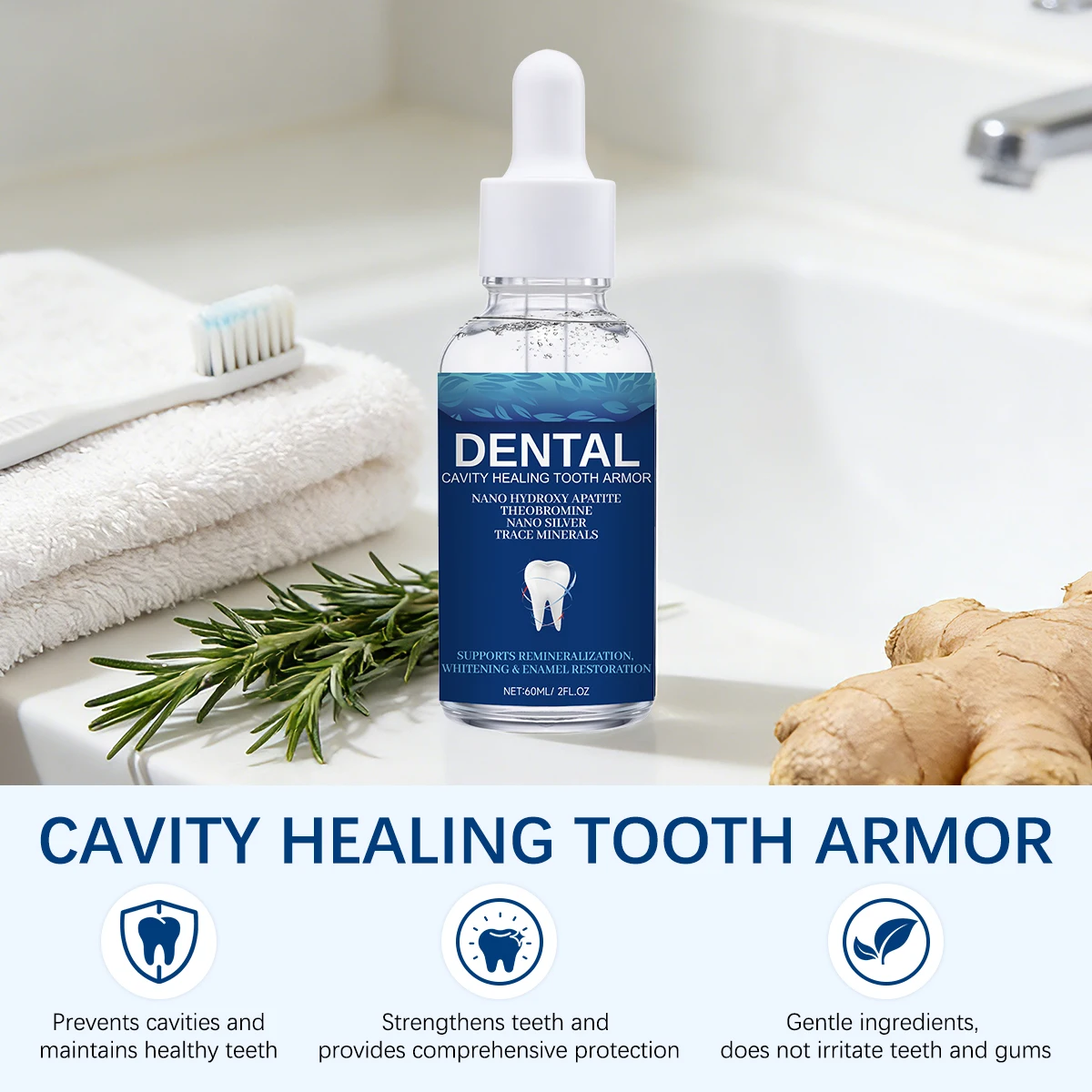 Enamel Repair Serum - Tandenbleekserum 60ml Nano Hydroxyapatiet Mondverzorgingsvloeistof, Tandglazuurreparatieserum