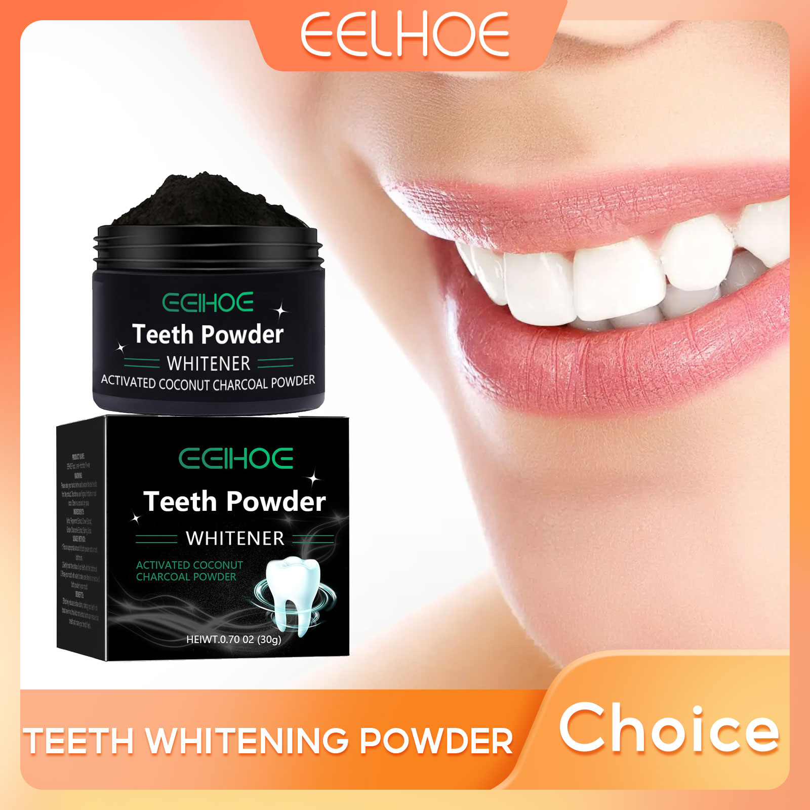 Teeth Whitening Charcoal Powder - EELHOE Houtskool Poeder voor Tanden Whitening