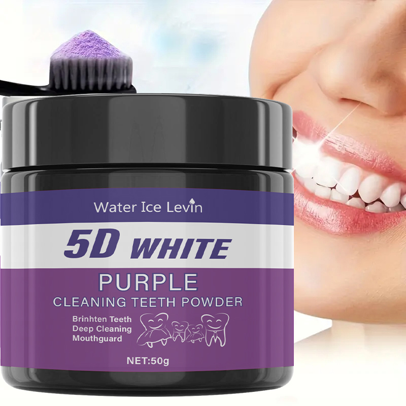 Teeth Whitening Baking Soda - 5D witte tandenpoeder. Paarse munt verse