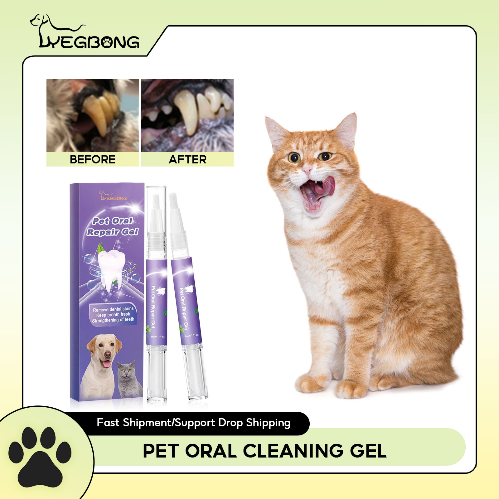 Teeth Whitening Foam - Huisdier Orale Reparatie Gel Puppy Tandsteen