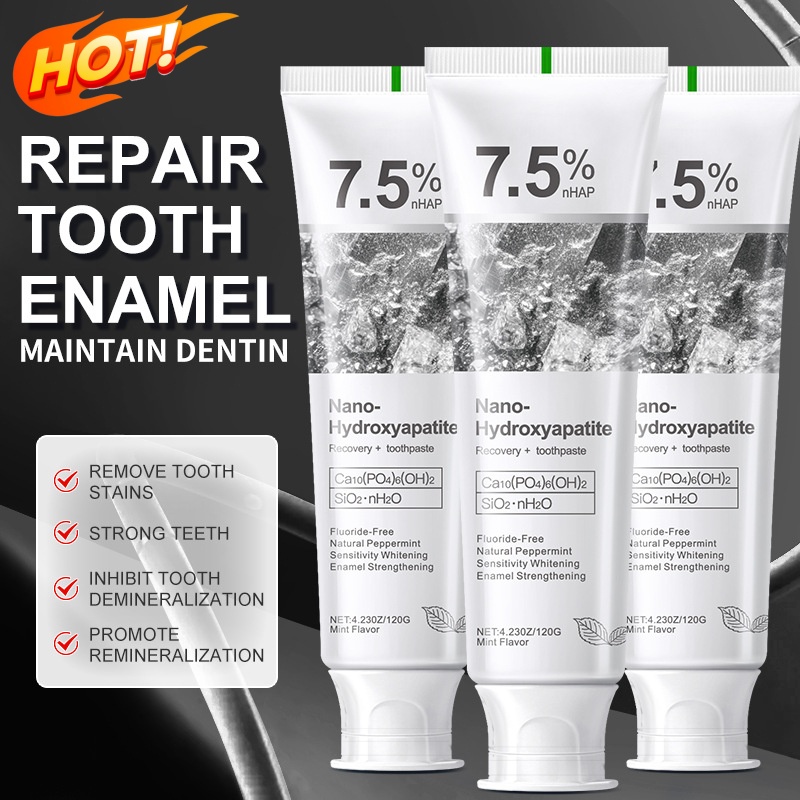 Teeth Whitening Toothpaste - 7,5% Hydroxyapatiet Probiotische Whitening Tandpasta Emaille