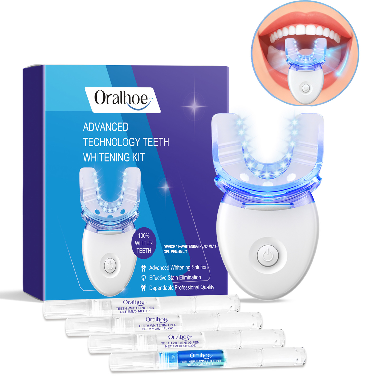 Teeth Whitening Foam - Professionele Tanden Whitening LED Light Kit