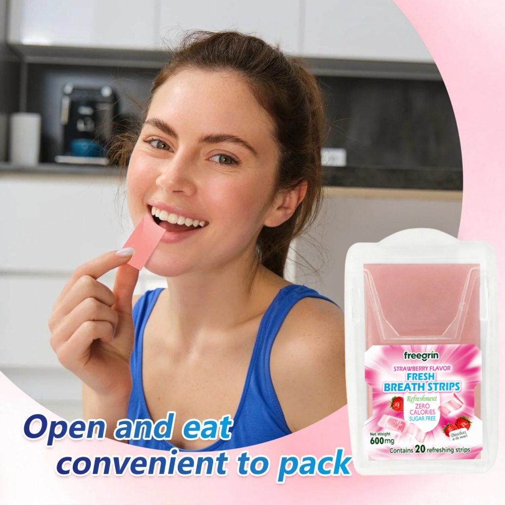 Teeth Whitening In Office - Ademverfrisser Cool Strawberry Mint PocketPaks Draagbare