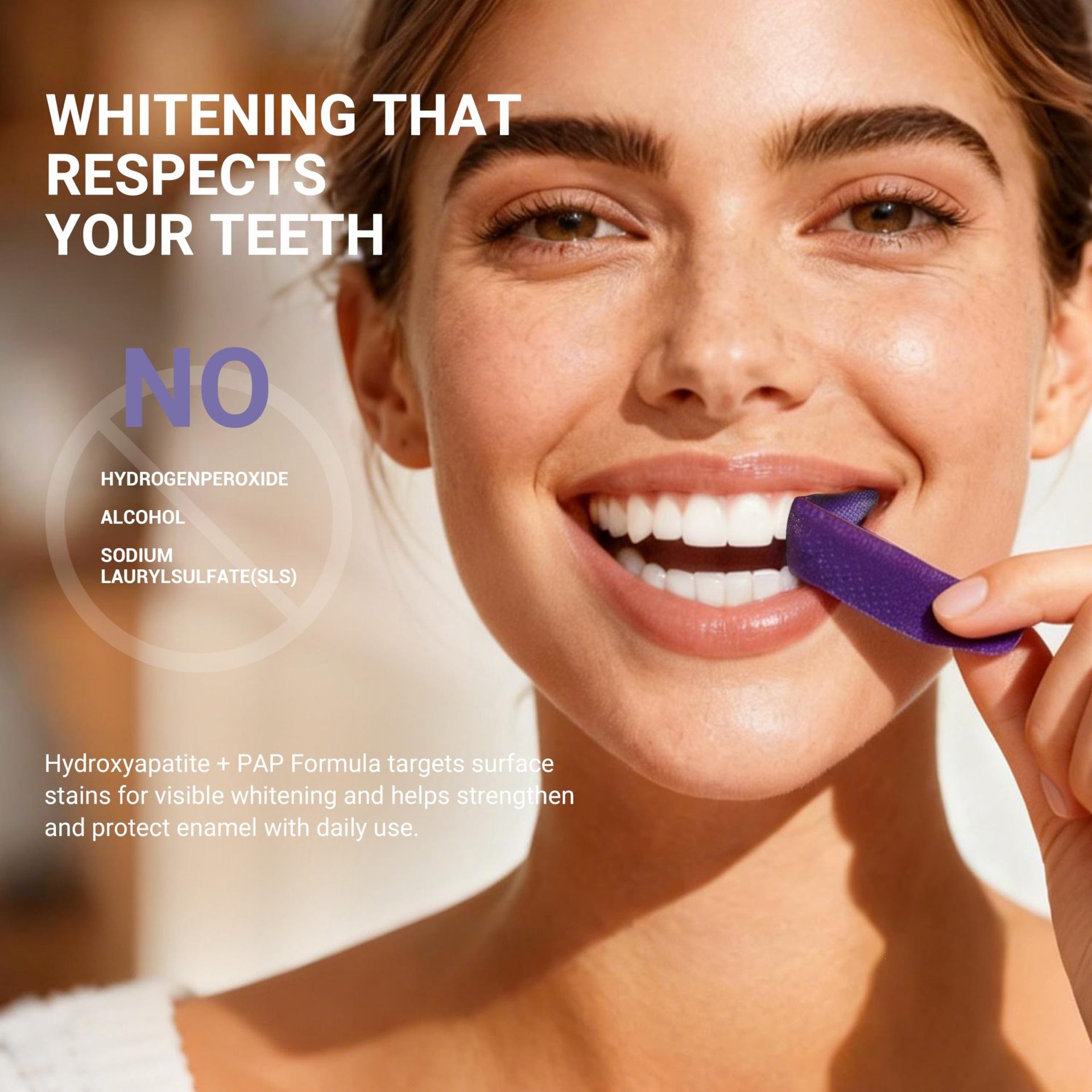 Paarse Tandbleekstrips 14 stuk - Teeth Whitening Effective recensie en prijs