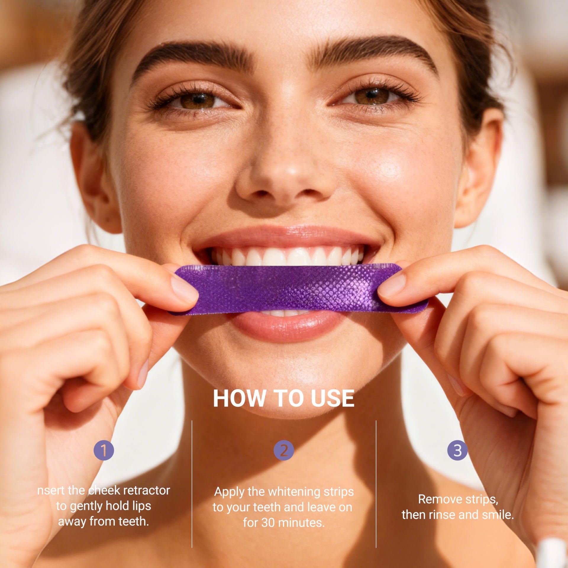 Paarse Tandbleekstrips 14 stuk - Teeth Whitening Effective recensie en prijs