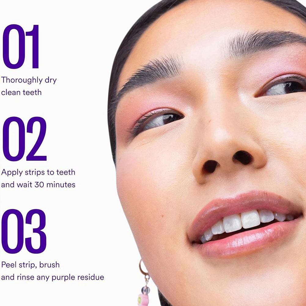 Paarse witmakende tandstrips b - Teeth Whitening Routine recensie en prijs