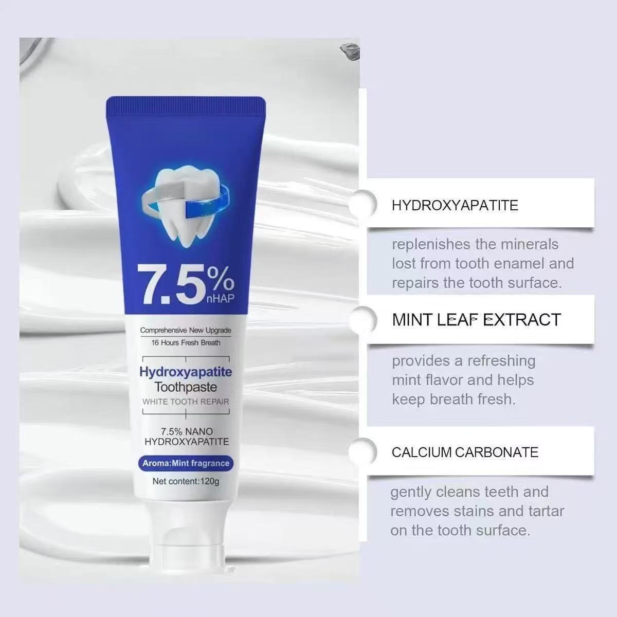 7,5% Nano Hydroxyapatiet Tandp - Teeth Whitening Toothpaste recensie en prijs