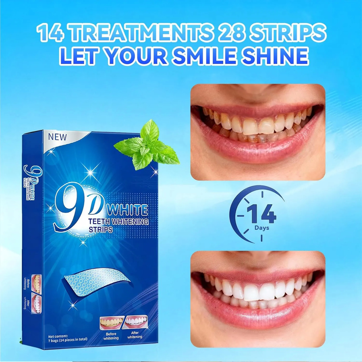 Tandenbleekstrips - 9D TeethWh - Teeth Whitening Effects recensie en prijs