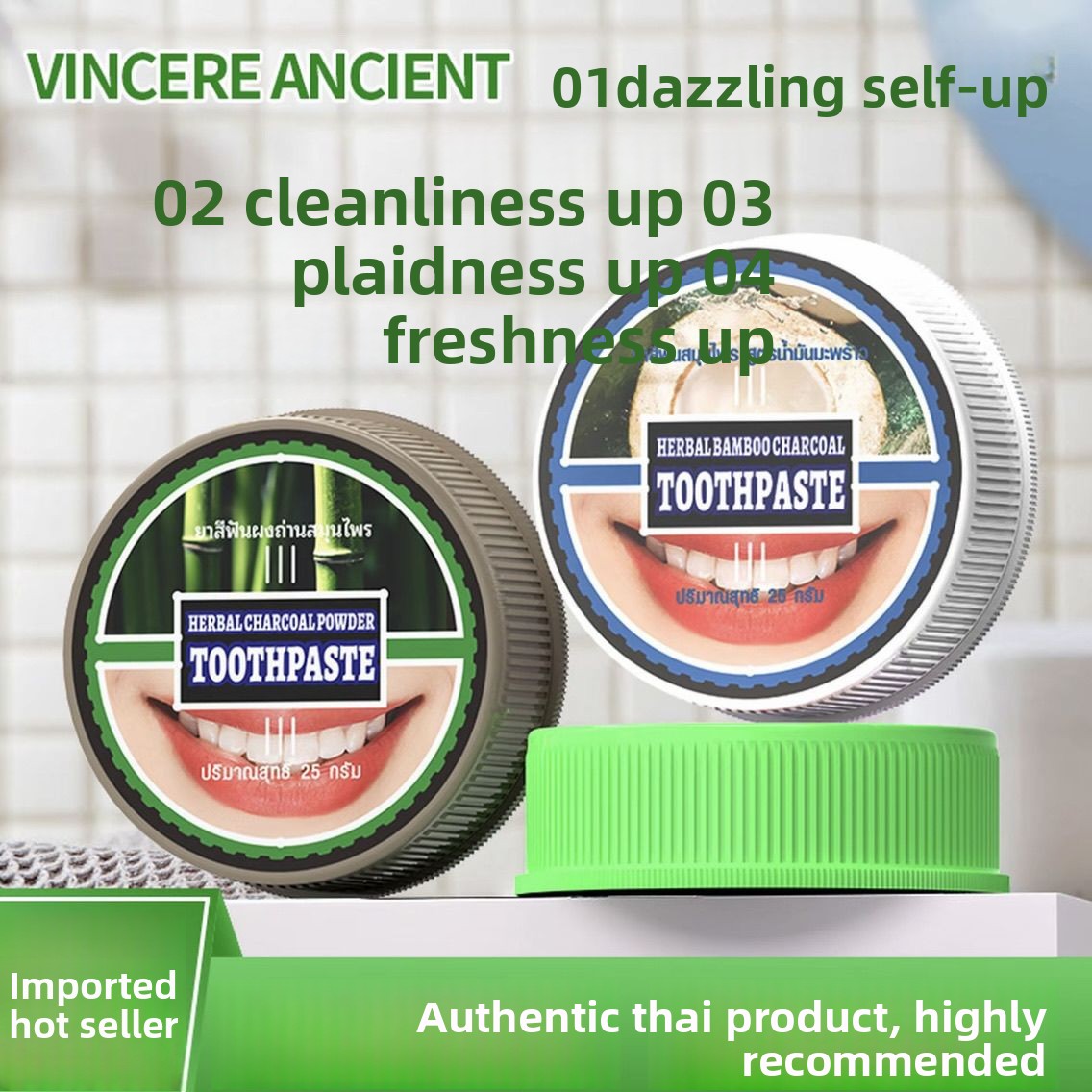 Natuurlijk Thais VINCERE Tandp - Teeth Whitening Charcoal Powder recensie en prijs
